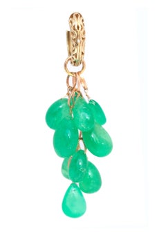 90 Carat Emerald Pear-Shaped Gold Earrings
