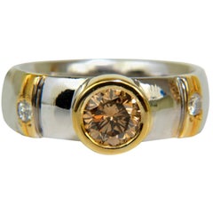 .90ct Natural Fancy Orange Brown Diamond Ring 14 Karat Solid*