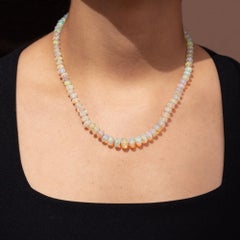 90ctw Opal Strand Necklace with 14k Magnetic Clasp