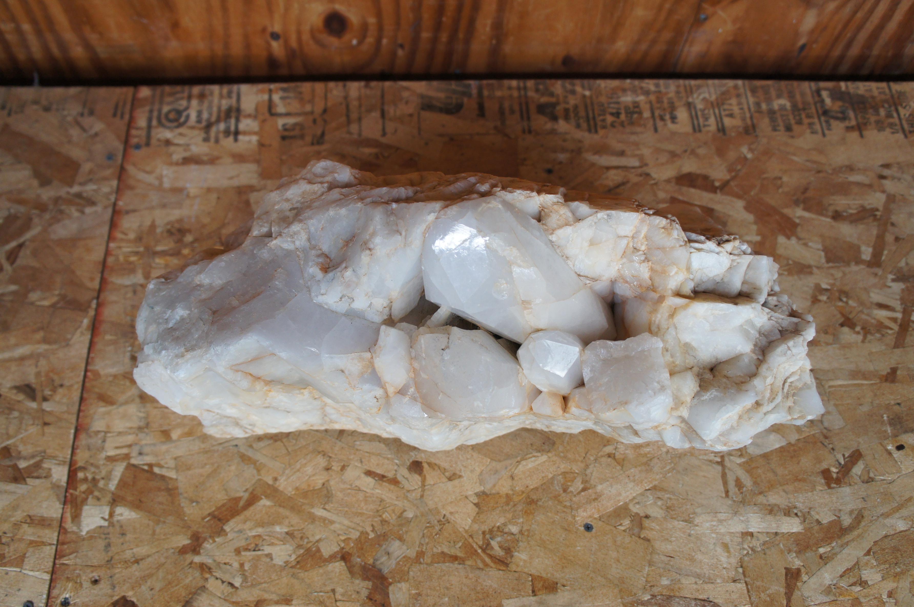 20th Century 90lb Natural White Quartz Crystal Rock Stone Formation Healing Cluster For Sale