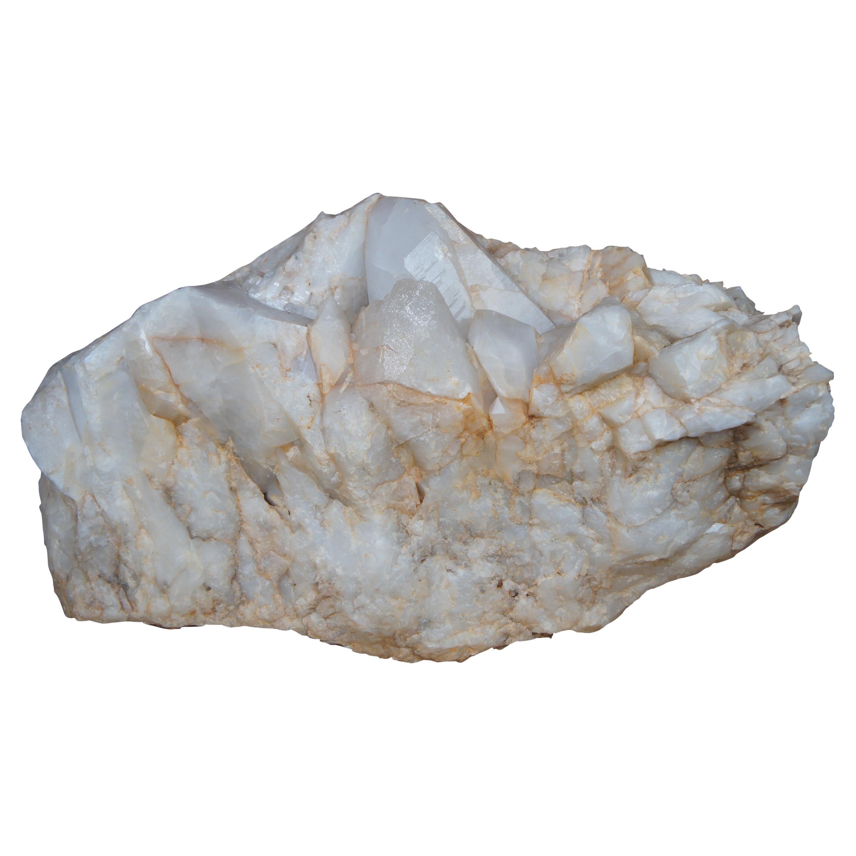 90lb Natural White Quartz Crystal Rock Stone Formation Heal Stone Healing Cluster en vente