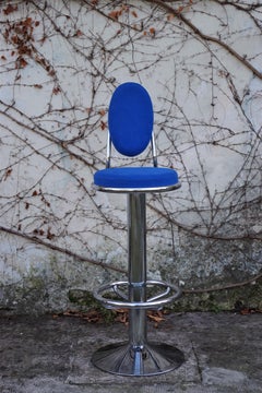 1990s-2000s Chrome Rotating Stool
