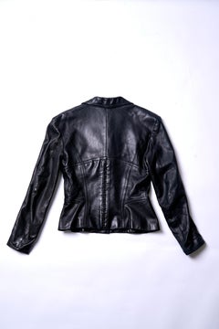 90s Alaia Bustier Corset Leather Jacket