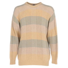 90s A.N.G.E.L.O. Vintage Cult Agnona beige cashmere striped sweater