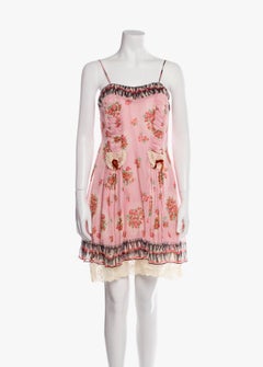 90s Anna Sui silk slip dress with floral print