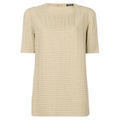 Vintage 90s Armani beige wool plissed blouse
