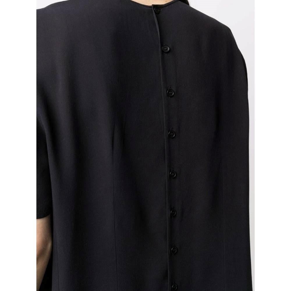 Women's 90s Armani black silk semitransparent blouse