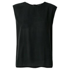 Vintage 90s Armani black silk sleeveless blouse