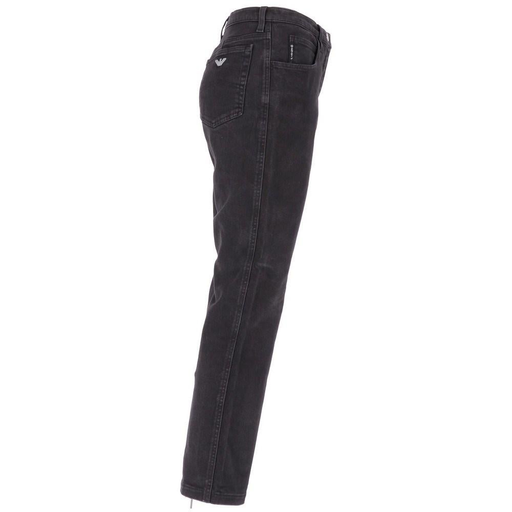 90s Armani Vintage black denim straight high-wasted jeans In Excellent Condition For Sale In Lugo (RA), IT