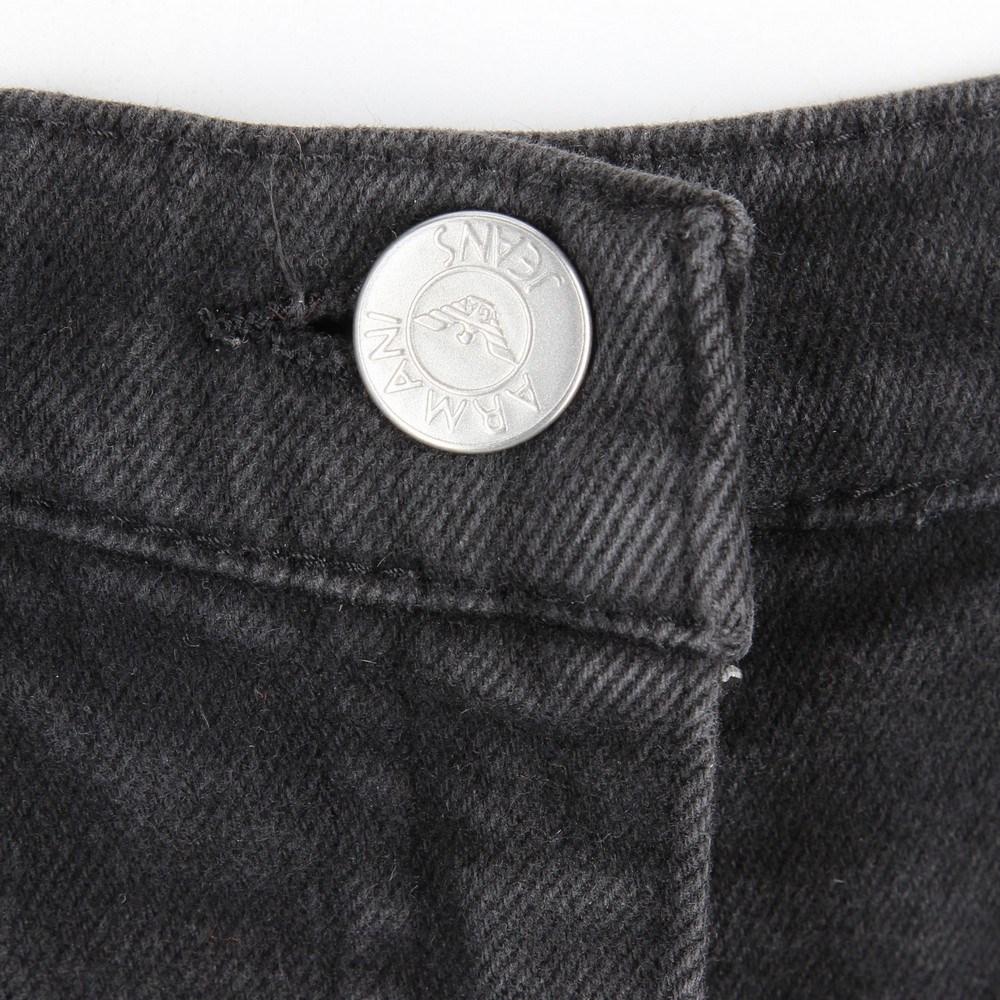 Women's 90s Armani Vintage black denim straight high-wasted jeans For Sale