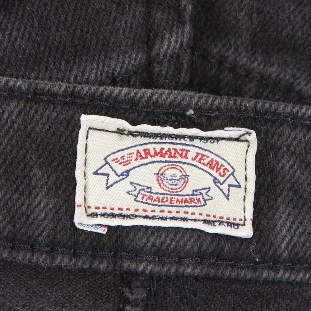 Women's 90s Armani Vintage black denim straight high-wasted jeans
