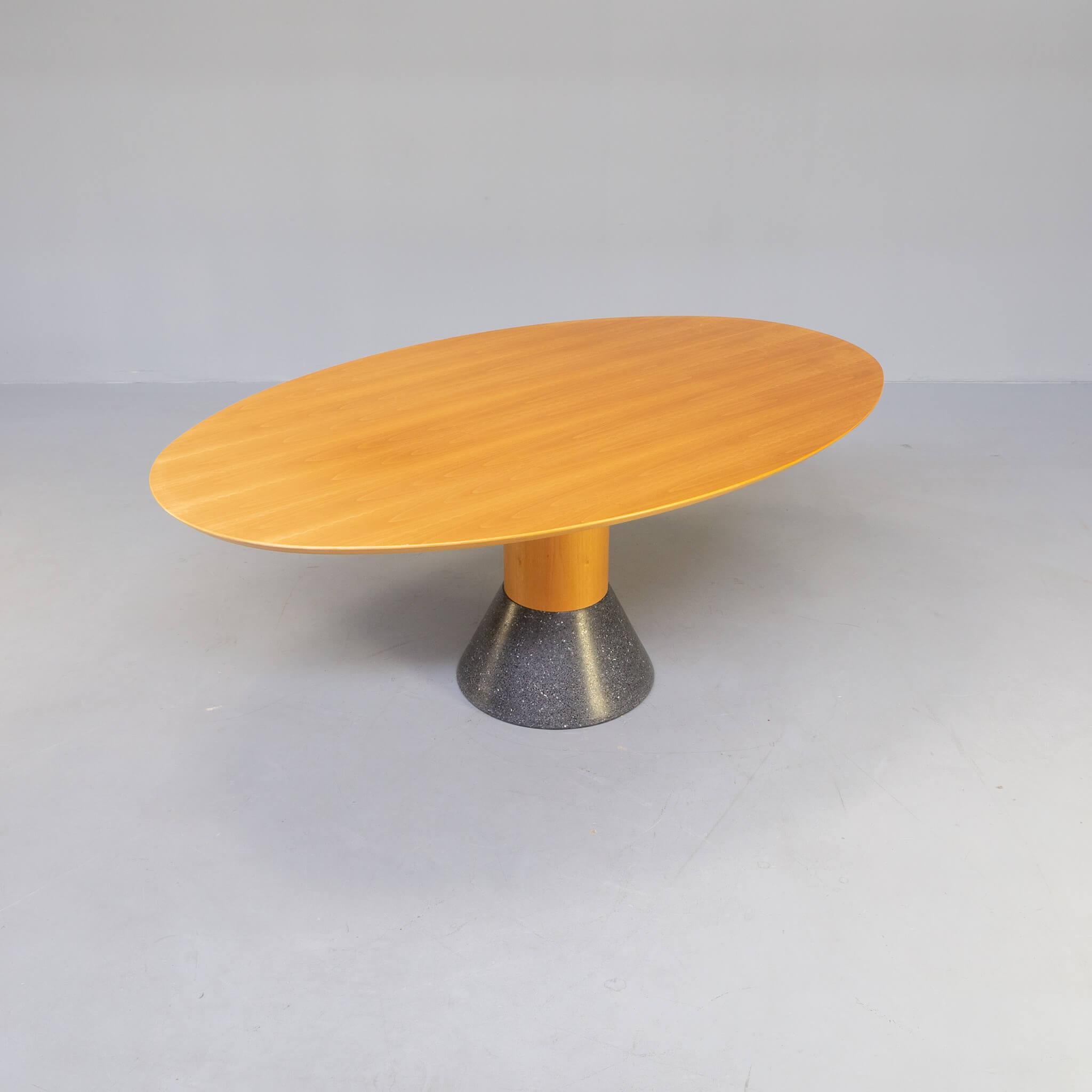 Veneer 90s Arnold Merckx ‘Balance’ Dining Table for Arco For Sale