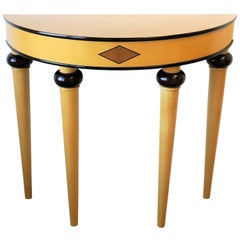 '90s Art Deco Demilune Console Table