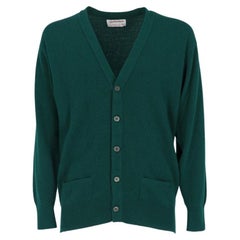 90s Ballantyne Vintage dark green wool cardigan