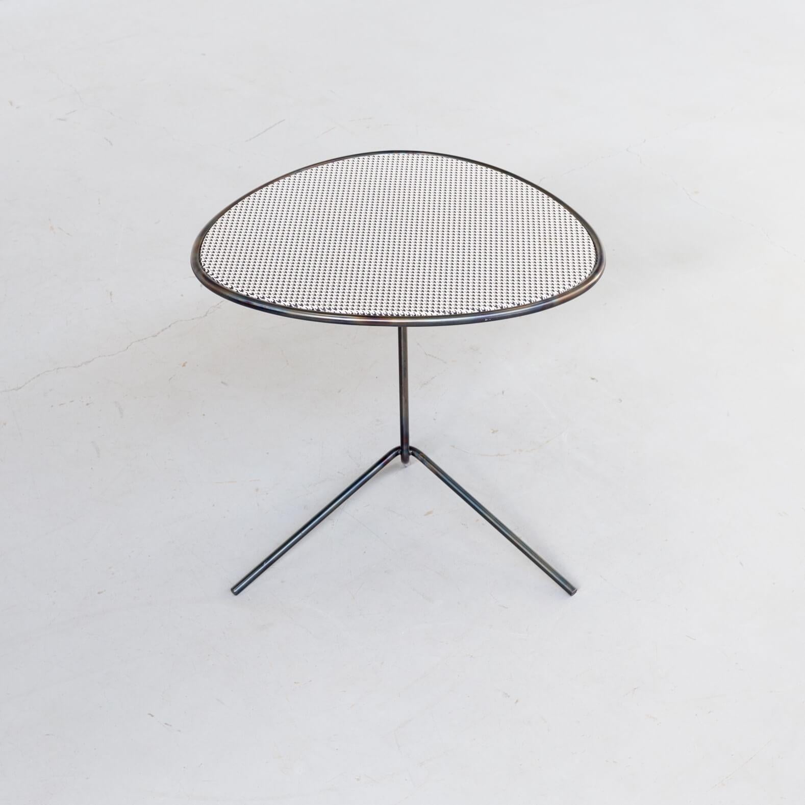 Mid-Century Modern 1990s Blue Steel Side Table for Baxter For Sale
