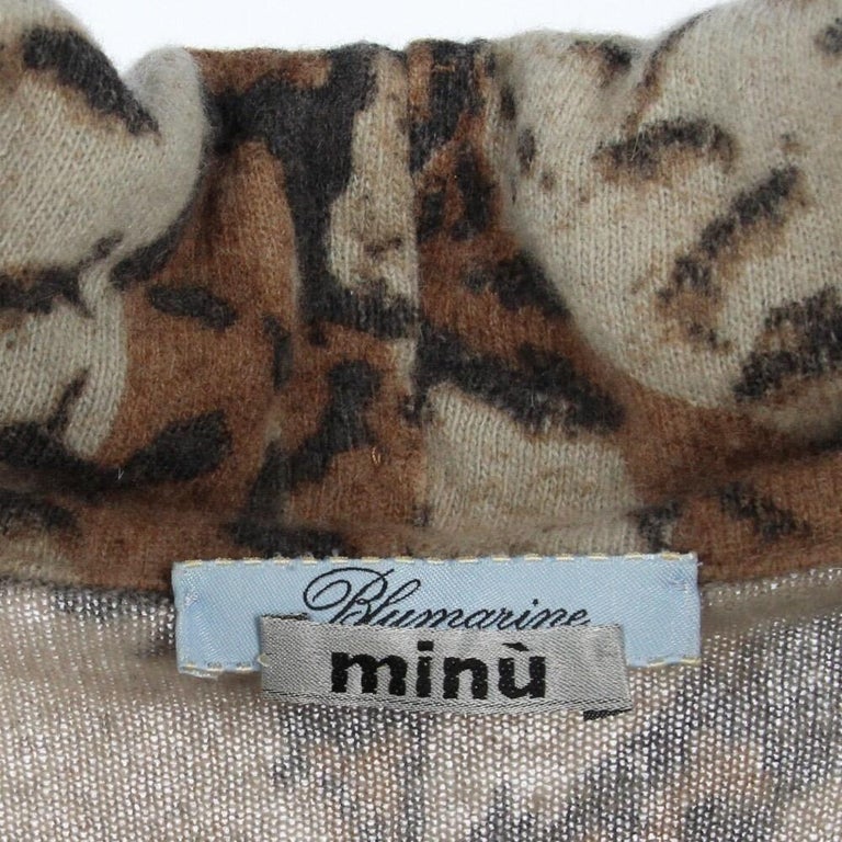 90s Blumarine Vintage wool knit dress with animal print For Sale 1