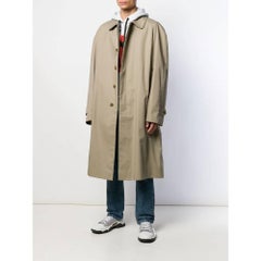 90s Burberry Vintage light green cotton trench coat