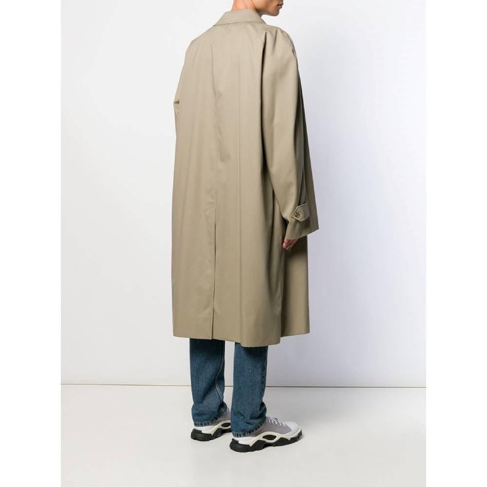 Men's 90s Burberry Vintage light green cotton trench coat