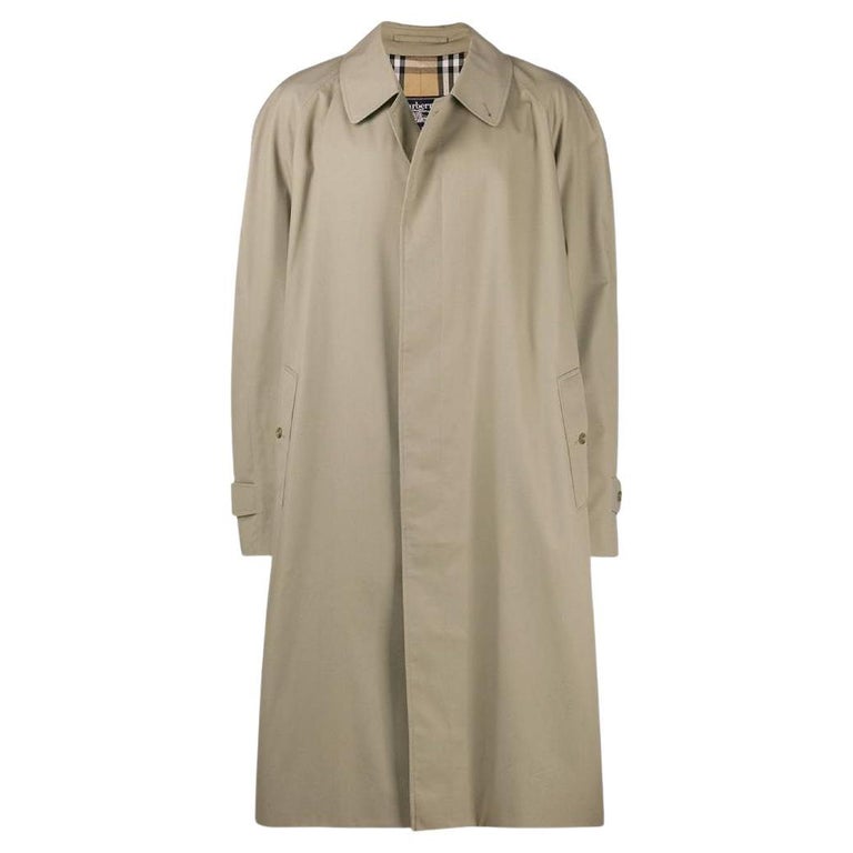 90s Burberry Vintage light green cotton trench coat For Sale at 1stDibs
