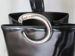 90's Cartier Panthere Sidepack Black Leather Backpack
