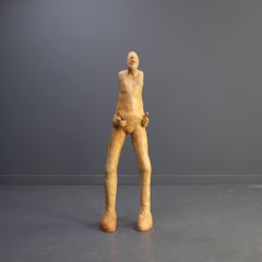 Sculpture en céramique des années 90 "homme debout" de Sjer Jacobs