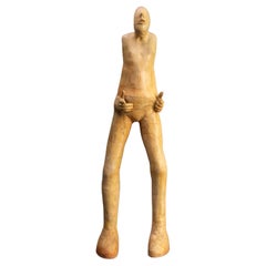 90s ceramic sculpture ‘standing man’ by Sjer Jacobs