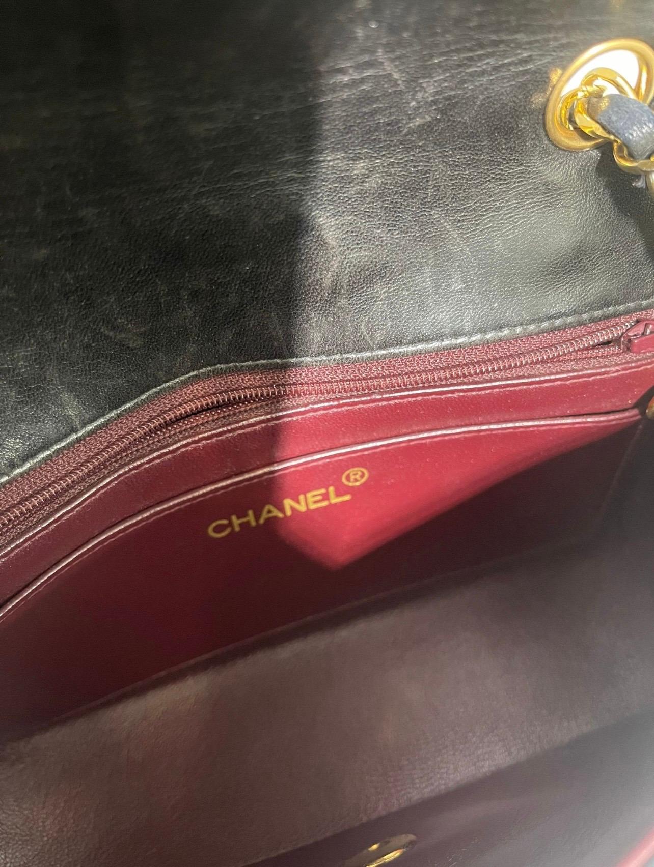 90’s Chanel Black Leather Diana Bag 1