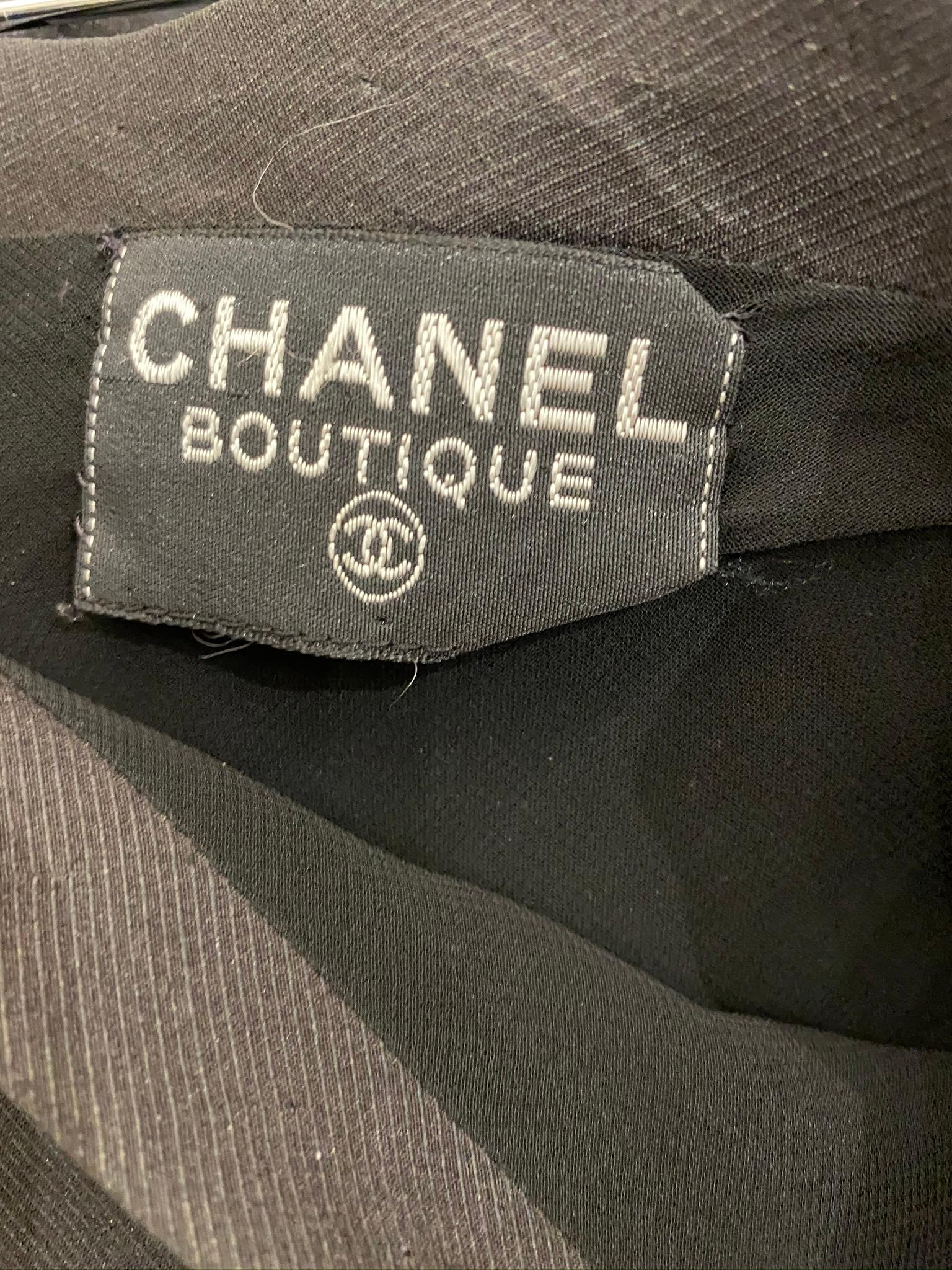 90s CHANEL Black One Shoulder Silk Gown In Good Condition In Beverly Hills, CA