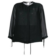 90s Chanel black semitransparent polyester cardigan