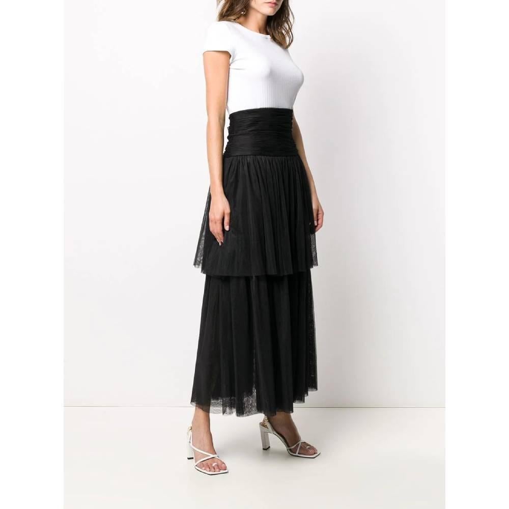 Black 90s Chanel black tulle skirt