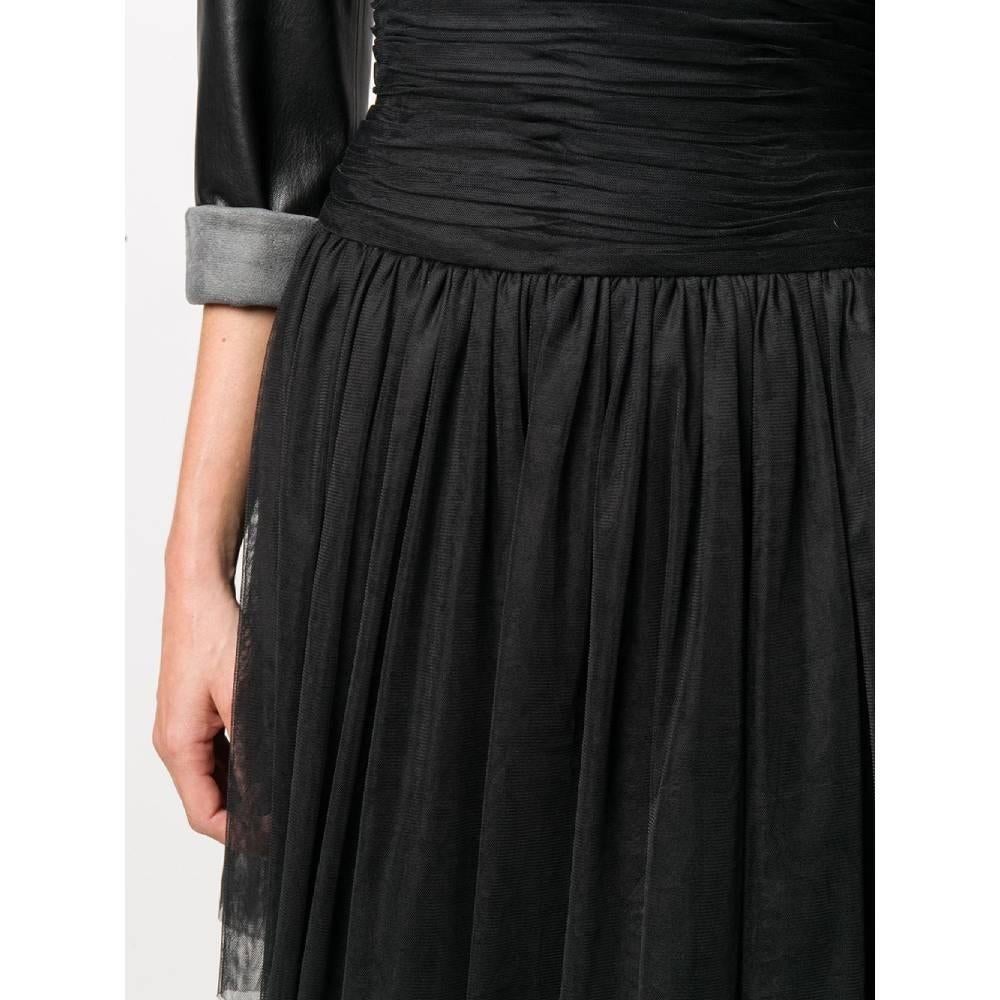 Women's 90s Chanel black tulle skirt