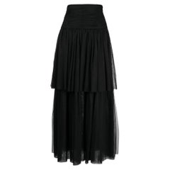 90s Chanel black tulle skirt