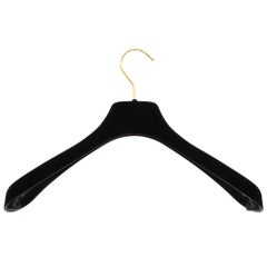 90s Chanel black velvet large clothes hanger