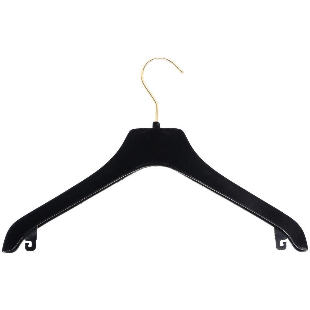 Black 90s Chanel black velvet slim clothes hanger