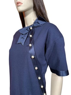 90’s Chanel Boutique Navy Blue Shift Dress