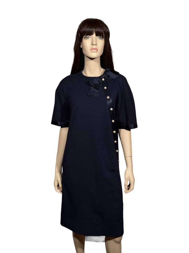 90’s Chanel Boutique Navy Blue Shift Dress 2