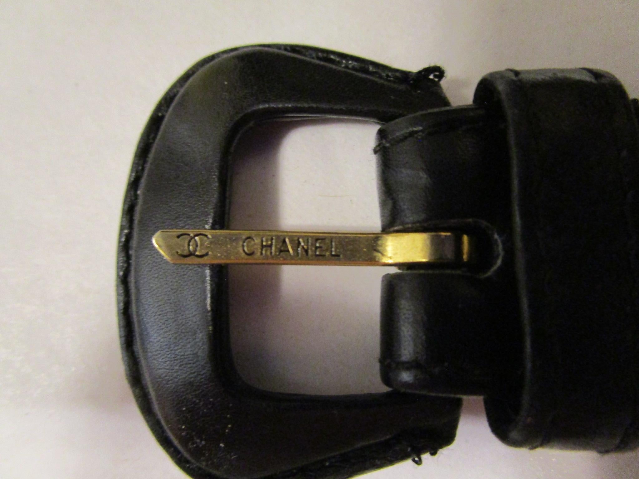90s CHANEL CC Turnlock Lambskin Leather Waist Belt Bag Black Gold Hardware 1