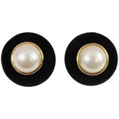 90
s Chanel Golden  Vintage Earrings in  Velvet by Victoire de Castellane