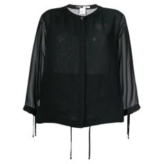 90s Chanel Vintage black semitransparent blouse