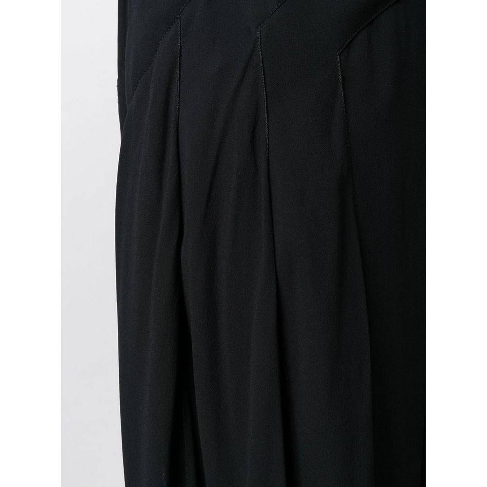 De las mujeres Pantalones palazzo 90s Chanel Vintage de seda negra