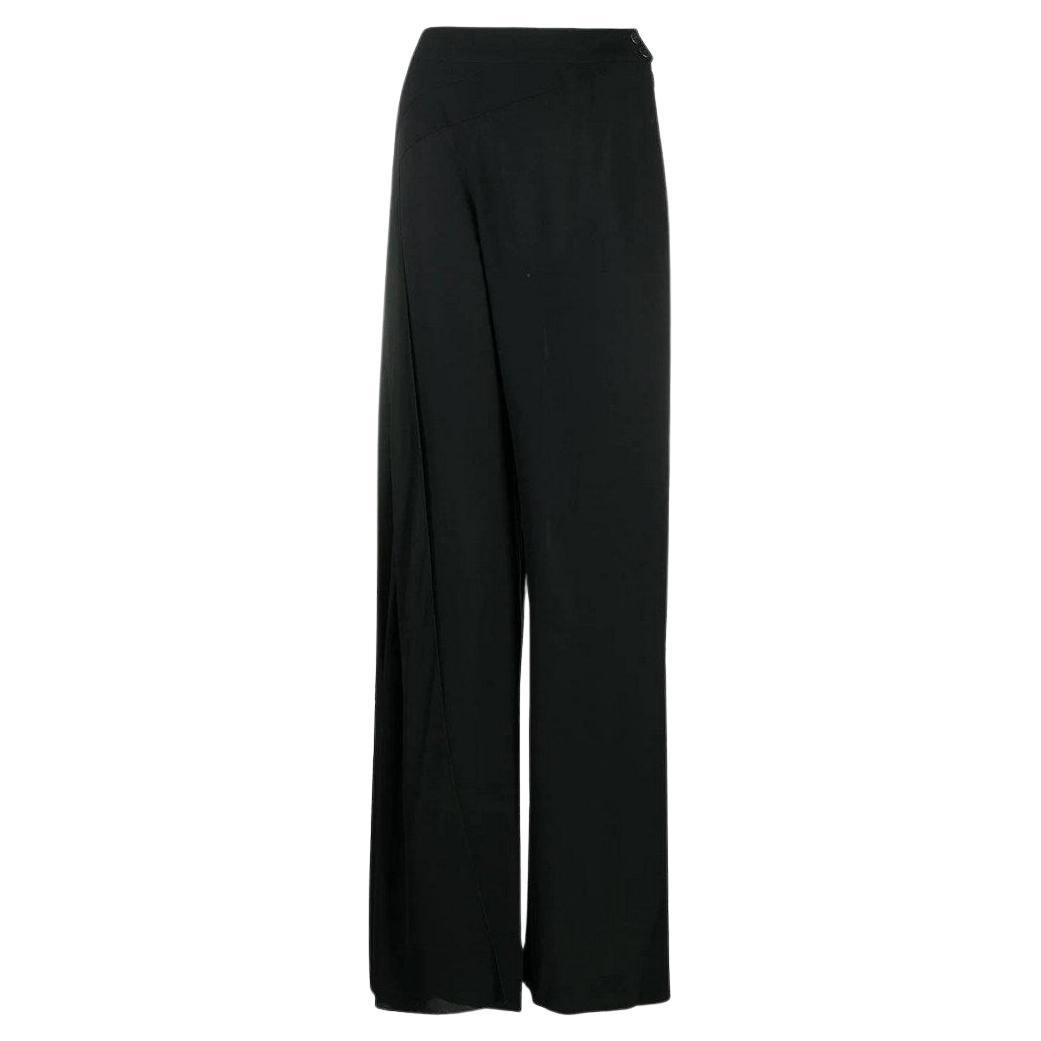 90s Chanel Vintage black silk palazzo pants at 1stDibs