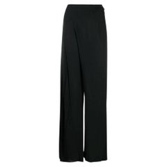 90s Chanel Retro black silk palazzo pants