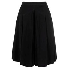 90s Chanel Retro black viscose paneled 90s skirt