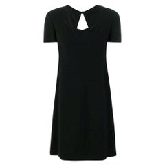 90s Chanel Vintage black wool dress with back cut-out detail