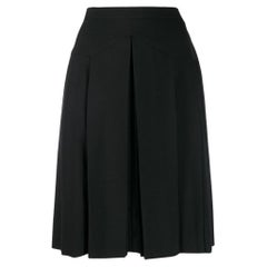 90s Chanel Retro black wool skirt