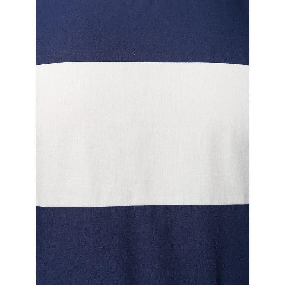 90s Chanel Vintage blue and white cotton top For Sale 1