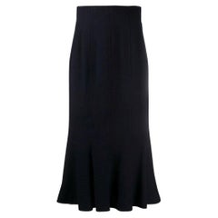 90s Chanel Vintage blue wool midi skirt 90s Chanel Vintage blue wool midi skirt