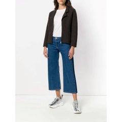 90er Chanel Vintage Jacke aus brauner Wolle mit Reißverschluss