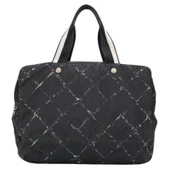 90s Chanel Vintage dark blue technical fabric 90s handbag