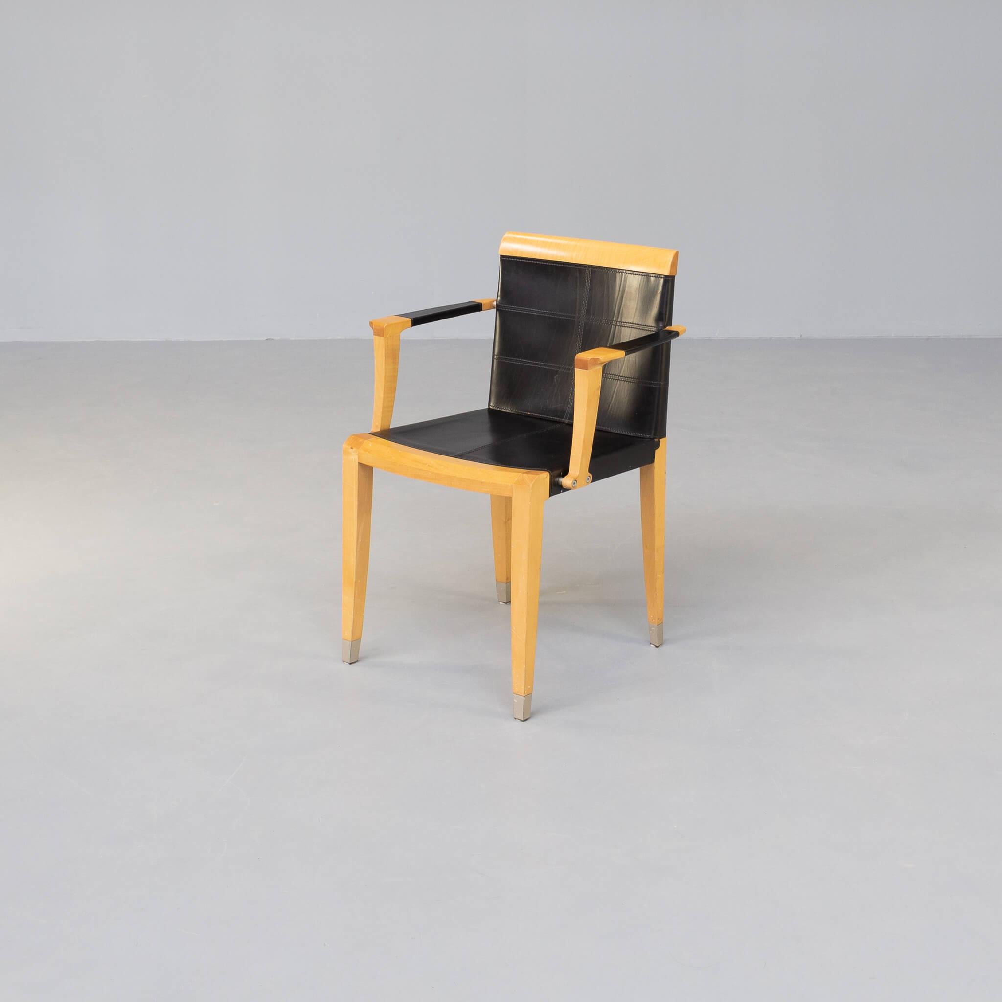 Post-Modern 90s Chi Wing Lo ‘aro’ Dining Chair for Giorgetti Set/6 For Sale